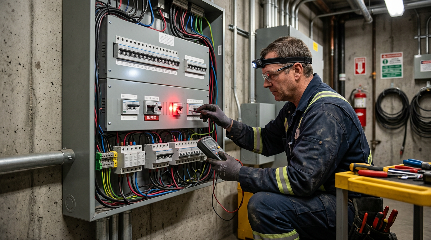 Electrical panel repair and tripped breaker fix Kuwait