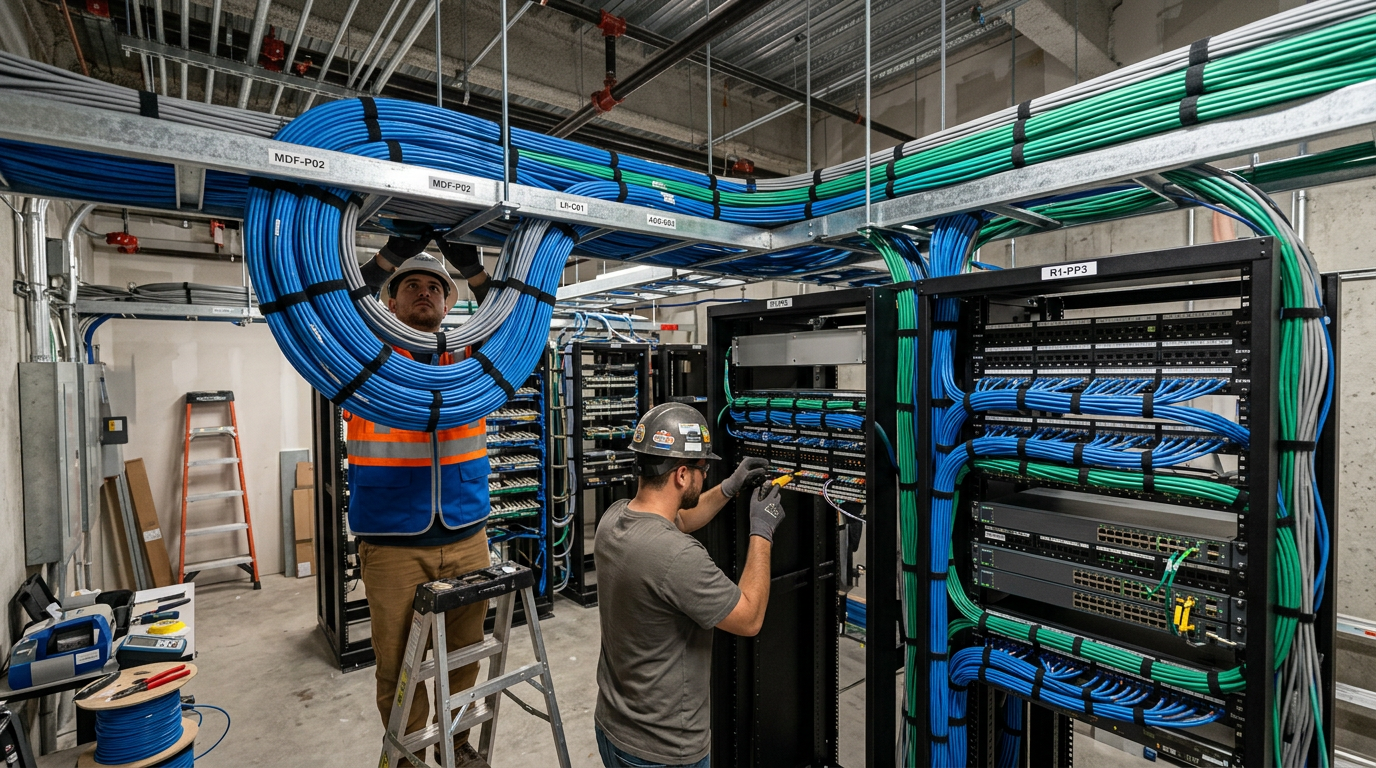 Low-voltage data and security wiring in Kuwait – Gridline Electrical