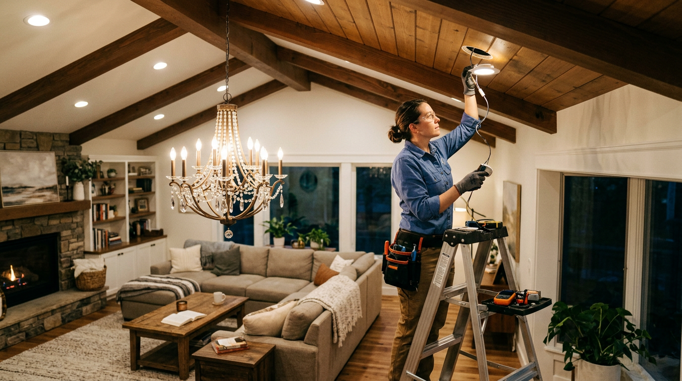 Residential lighting installation in home Kuwait